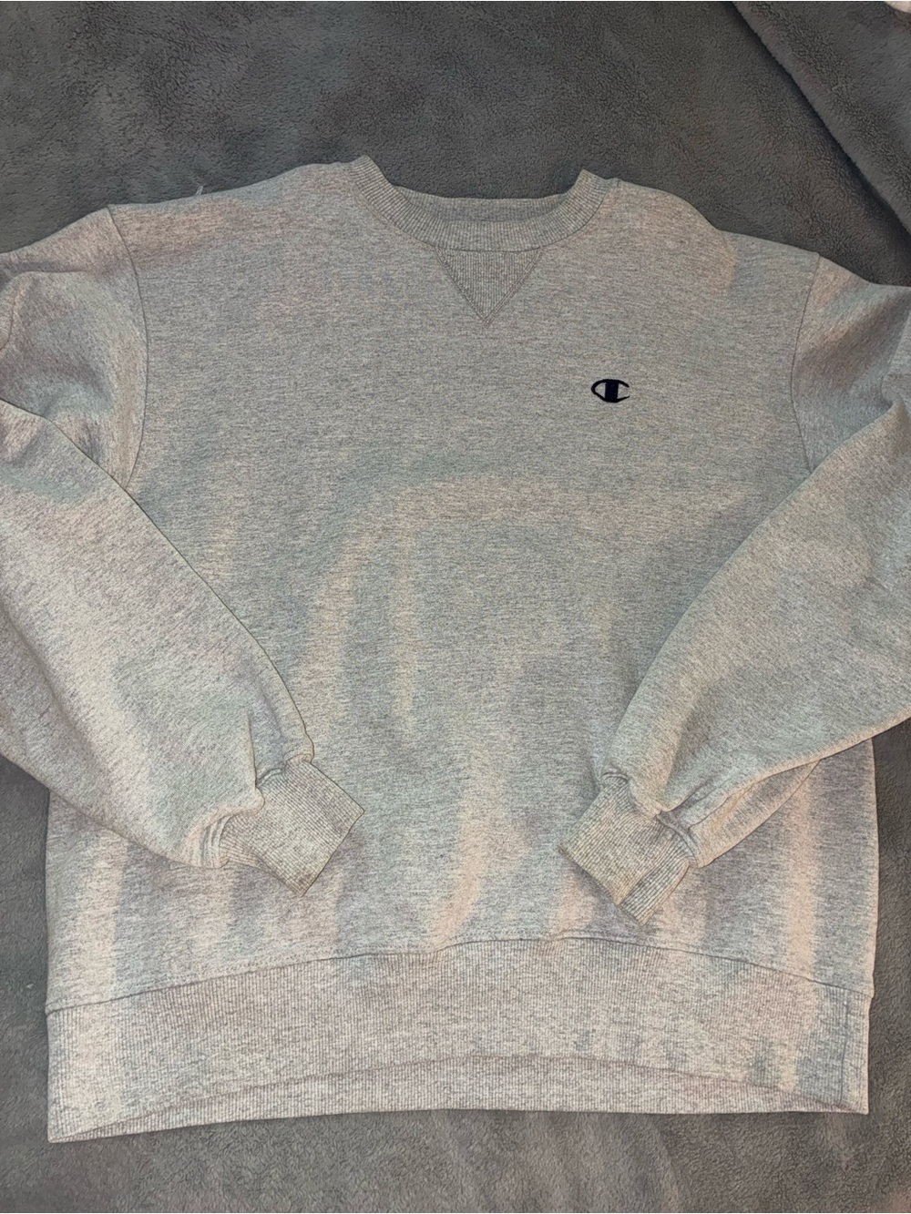 Champion Light Gray Crewneck Sweatshirt Size Medium - Picture 4 of 8